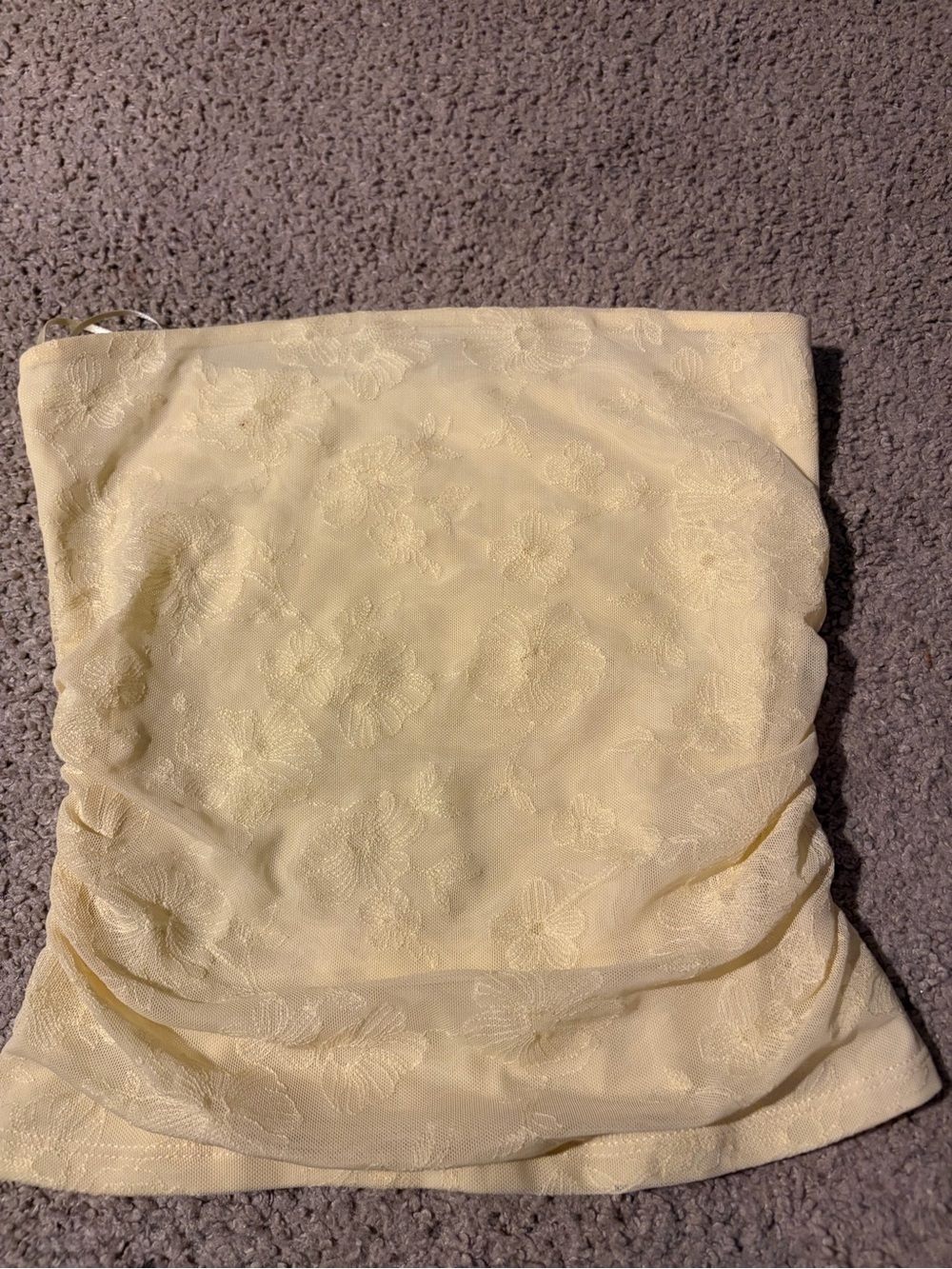 Garage Pale Yellow Floral Strapless Tube Top